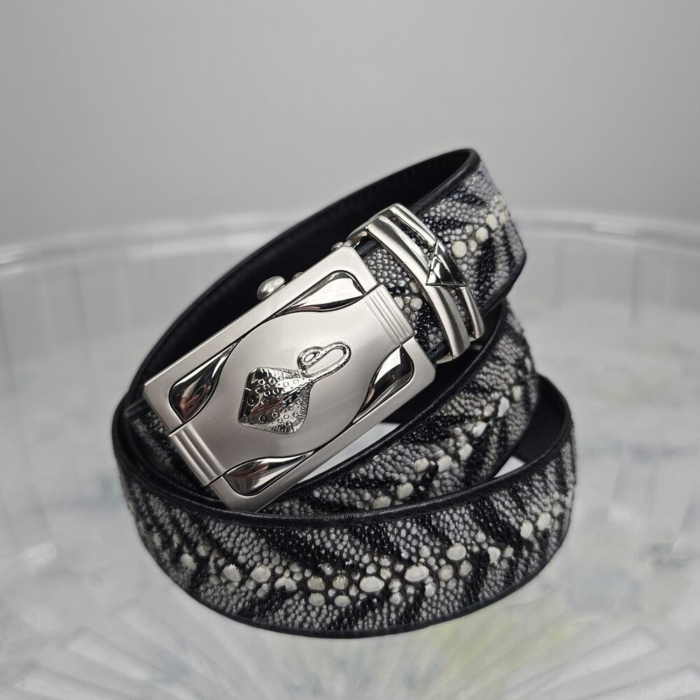 Stingray Leather Men's Auto Lock Dress Belt Textured | Up To 45"